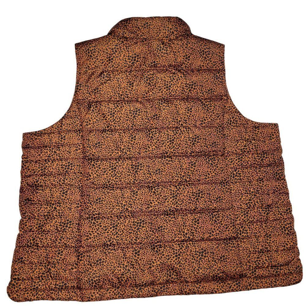 Lands End Puffer Vest Womens 3X (24-26W) 600 Down Leopard Water Resistant NEW - Picture 4 of 15